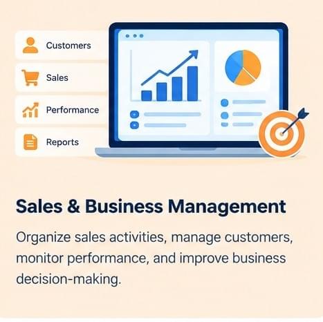 Sales & Business Management. Organize sales activities, manage customers, monitor performance, and improve business decision-making.